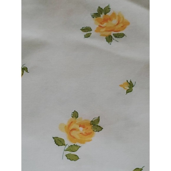 Vintage Wondercale Vintage Twin Size Cotton Blend Yellow Rose Print 1 Flat Sheet - Picture 3 of 5